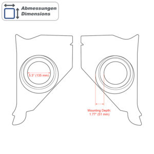 Retrosound KPC035556 Kickpanels Chevrolet 1955-56 schwarz ohne S-62 Lautsprecher – Bild 6