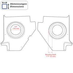 Retrosound KP-F19-6066 Kickpanels Ford Falcon 1960-66 schwarz ohne Lautsprecher – Bild 5