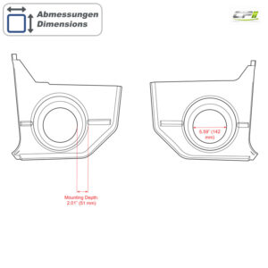 RETROSOUND Kickpanels für FORD Mustang Cabrio 1964-66, ohne Lautsprecher – KPF396466 CPII