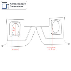 Retrosound KPM216476 Kickpanels MOPAR 1964-76 schwarz ohne R-463N Lautsprecher – Bild 5
