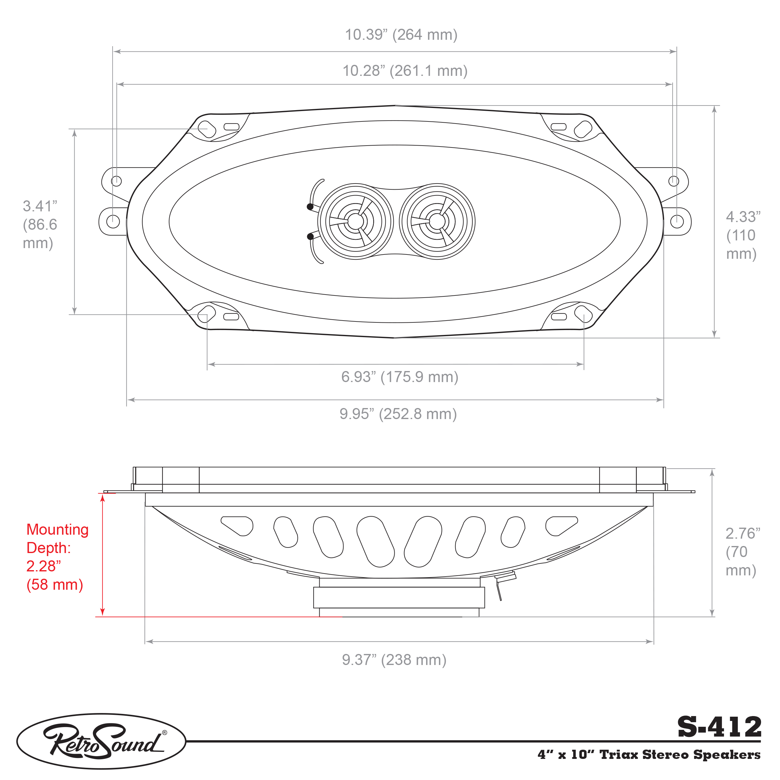 Retrosound S-412 Lautsprecher 4x10 Zoll Paar 4 Ohm Mylar Hochtöner Polypropylen – Bild 8