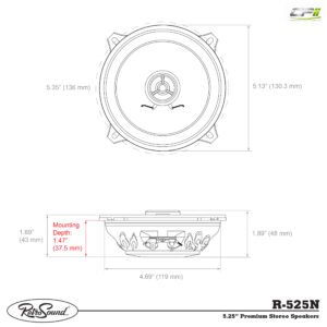 RETROSOUND Lautsprecher 5.25'', 130mm (Paar), Neodym – RETROSOUND-Lautsprecher-5-25-130mm-Paar-Neodym-R-525N_b_2 CPII