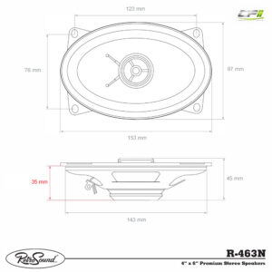 RETROSOUND Lautsprecher mit Gitter 4''x6'', 97 x 153mm (Paar), Neodym