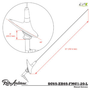 RETROSOUND Stabantenne für den 1961-62 Chevrolet, Heckmontage links