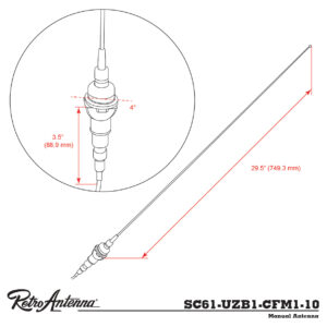 Retrosound SC61-UZB1-CFM1-10 Stabantenne Chevrolet Camaro 1969 Frontmontage UKW – Bild 7