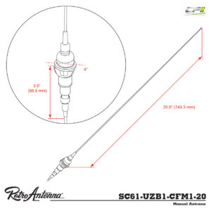RETROSOUND Stabantenne für die 1968-1976 Corvette
