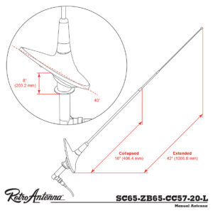 Retrosound SC65-ZB65-CC57-20-L Teleskopantenne Heckmontage für 1961-62 Chevrolet – Bild 7