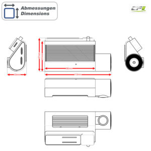 AMPIRE 2-Kanal Dashcam, 2K Front, 1080p Heck, 4G LTE, WLAN, GPS, inkl. 64GB