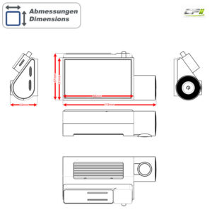 AMPIRE 2-Kanal Dashcam mit Touchscreen, 2K Front, 1080p Heck, 4G LTE, WLAN und GPS