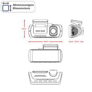 AMPIRE 2-Kanal Dashcam mit Touchscreen, 4K Front, 1080P Heck, WLAN, inkl. 64GB microSD