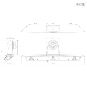 AMPIRE Kamera (AHD 1080P 25F/CVBS NTSC) FORD Transit 7. Gen. mit Dach H2 (Bj. 2014-2019)