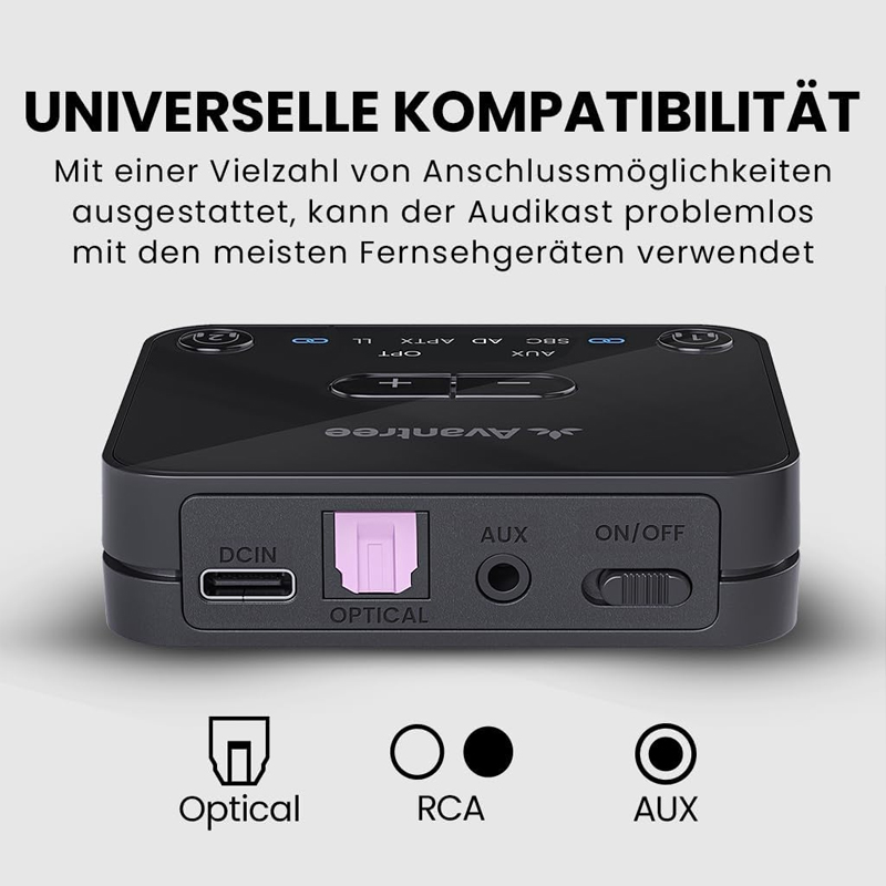 AMPIRE Audikast3 AVANTREE Bluetooth 5.3 Sender für zwei Kopfhörer Dual Link – Bild 18