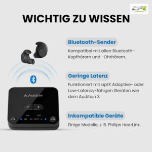 AMPIRE AVANTREE Bluetooth 5.3 Sender für zwei Kopfhörer