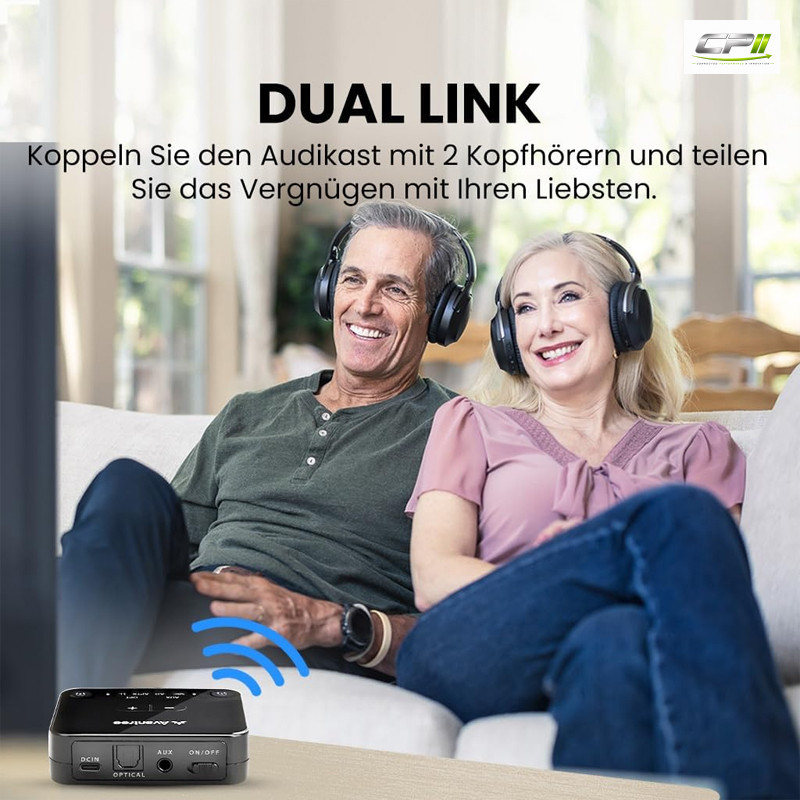 AMPIRE AVANTREE Bluetooth 5.3 Sender für zwei Kopfhörer
