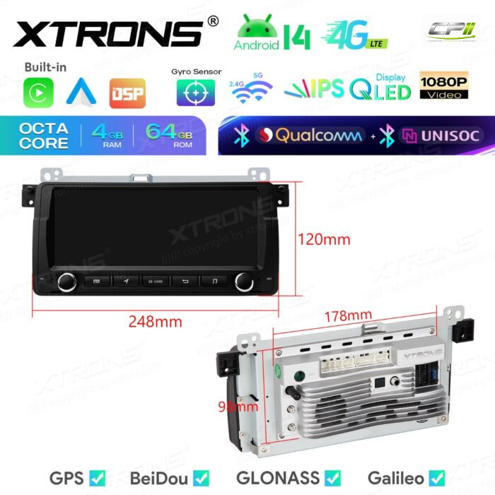Android Autoradio Xtrons für BMW/ROVER/MG 4/64 GB – IM8446BH-10 CPII