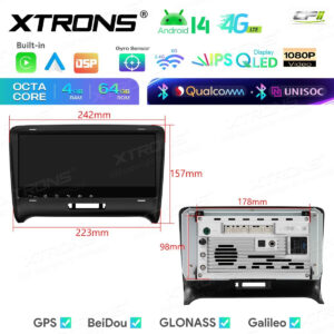 Android 14 IM84TTAH Autoradio Octa Core 4+64GB LTE GPS Navi für AUDI TT MK2 8J 06-12 – IM84TTAH-10 CPII