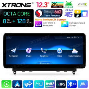 Android Autoradio Xtrons für Mercedes-Benz C-Klasse W204 (2007–2010) 8/128 GB – QBMH2440M12C40-04 CPII