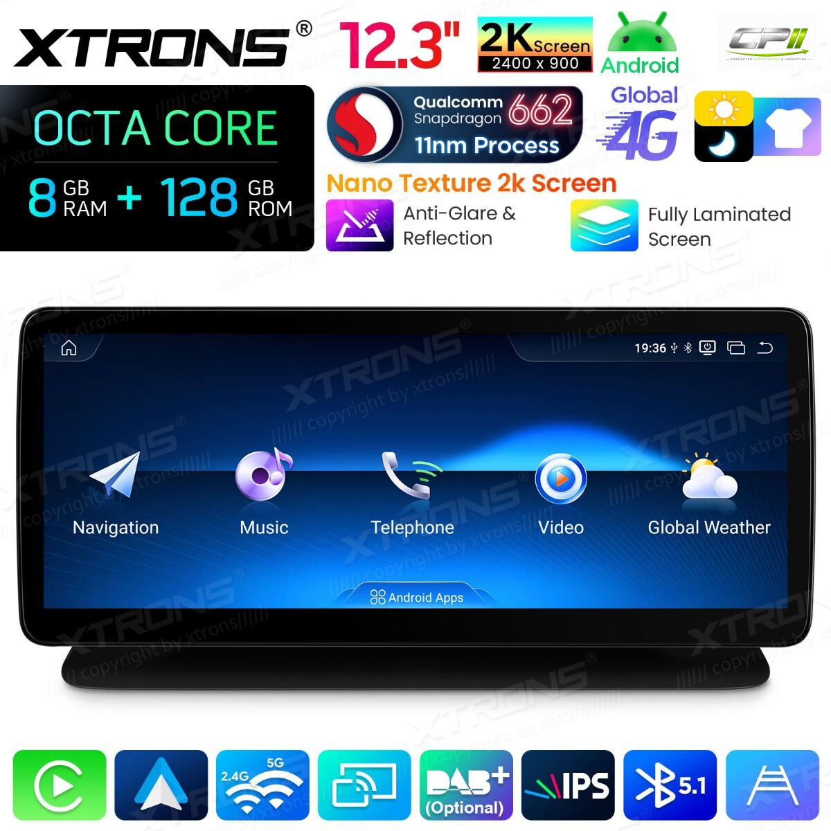 Android Autoradio Xtrons für Mercedes-Benz CLS-Klasse C218/W218 2010-2012 NTG 4.0 8/128 GB – QBMH2440M12CLS-02 CPII
