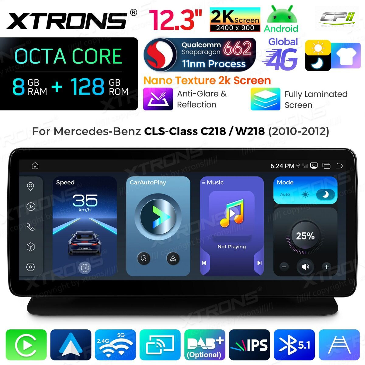 Android Autoradio Xtrons für Mercedes-Benz CLS-Klasse C218/W218 2010-2012 NTG 4.0 8/128 GB