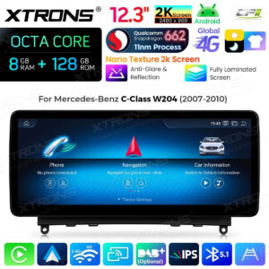 Android Autoradio Xtrons für Mercedes-Benz E-Klasse W212/S212 (Linkslenker) 8/128 GB – QBMH2440M12EL-01 CPII