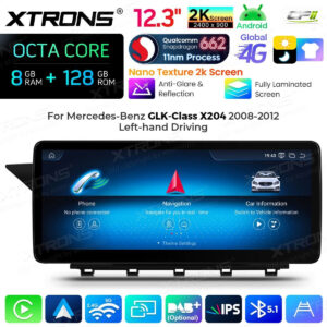 Android Autoradio Xtrons für Mercedes-Benz GLK-Klasse X204 2008 bis 2012 LHD NTG 4.0 8/128 GB – QBMH2440M12GLK40L-01 CPII