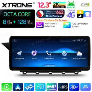 Android Autoradio Xtrons für Mercedes-Benz GLK-Klasse X204 2008 bis 2012 LHD NTG 4.0 8/128 GB – QBMH2440M12GLK40L-04 CPII