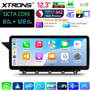 Android Autoradio Xtrons für Mercedes-Benz GLK-Klasse X204 2008 bis 2012 LHD NTG 4.0 8/128 GB – QBMH2440M12GLK40L-09 CPII