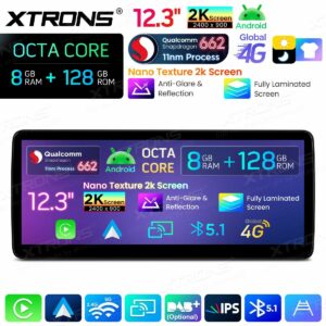 Android Autoradio Xtrons für Mercedes-Benz B-Klasse W246 (2012–2015, Rechtslenker, NTG 4.5/4.7) 8/128 GB – QBMH2445M12BL-02
