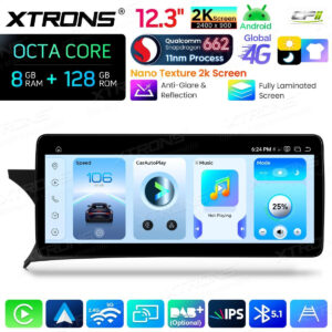 Android Autoradio Xtrons für Mercedes-Benz C-Klasse W204 (2011–2014, Linkslenker, NTG 4.5/4.7) 8/128 GB
