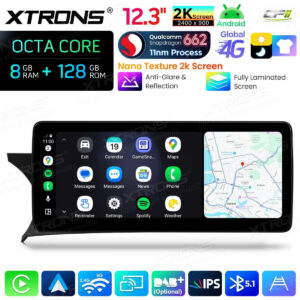 Android Autoradio Xtrons für Mercedes-Benz C-Klasse W204 (2011–2014, Linkslenker, NTG 4.5/4.7) 8/128 GB
