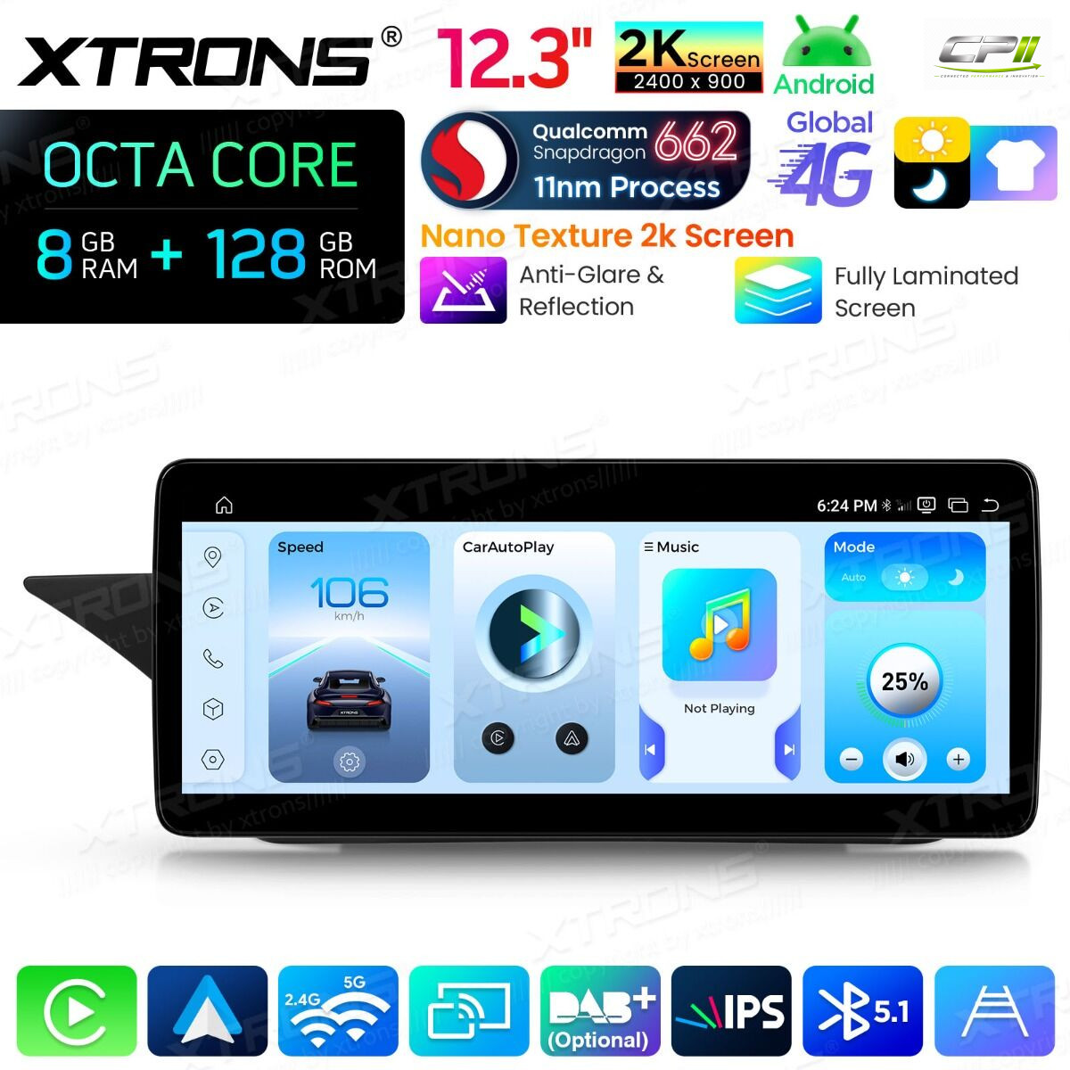Android Autoradio Xtrons für Mercedes-Benz E-Klasse W212 / S212 (2013–2014, Linkslenker, NTG 4.5/4.7) 8/128 GB