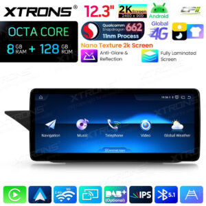 Android Autoradio Xtrons für Mercedes-Benz E-Klasse W212 / S212 (2013–2014, Linkslenker, NTG 4.5/4.7) 8/128 GB