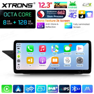 Android Autoradio Xtrons für Mercedes-Benz E-Klasse W212 / S212 (2013–2014, Linkslenker, NTG 4.5/4.7) 8/128 GB