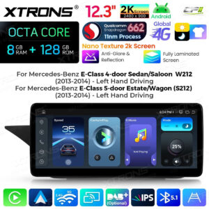 Android Autoradio Xtrons für Mercedes-Benz E-Klasse W212 / S212 (2013–2014, Linkslenker, NTG 4.5/4.7) 8/128 GB