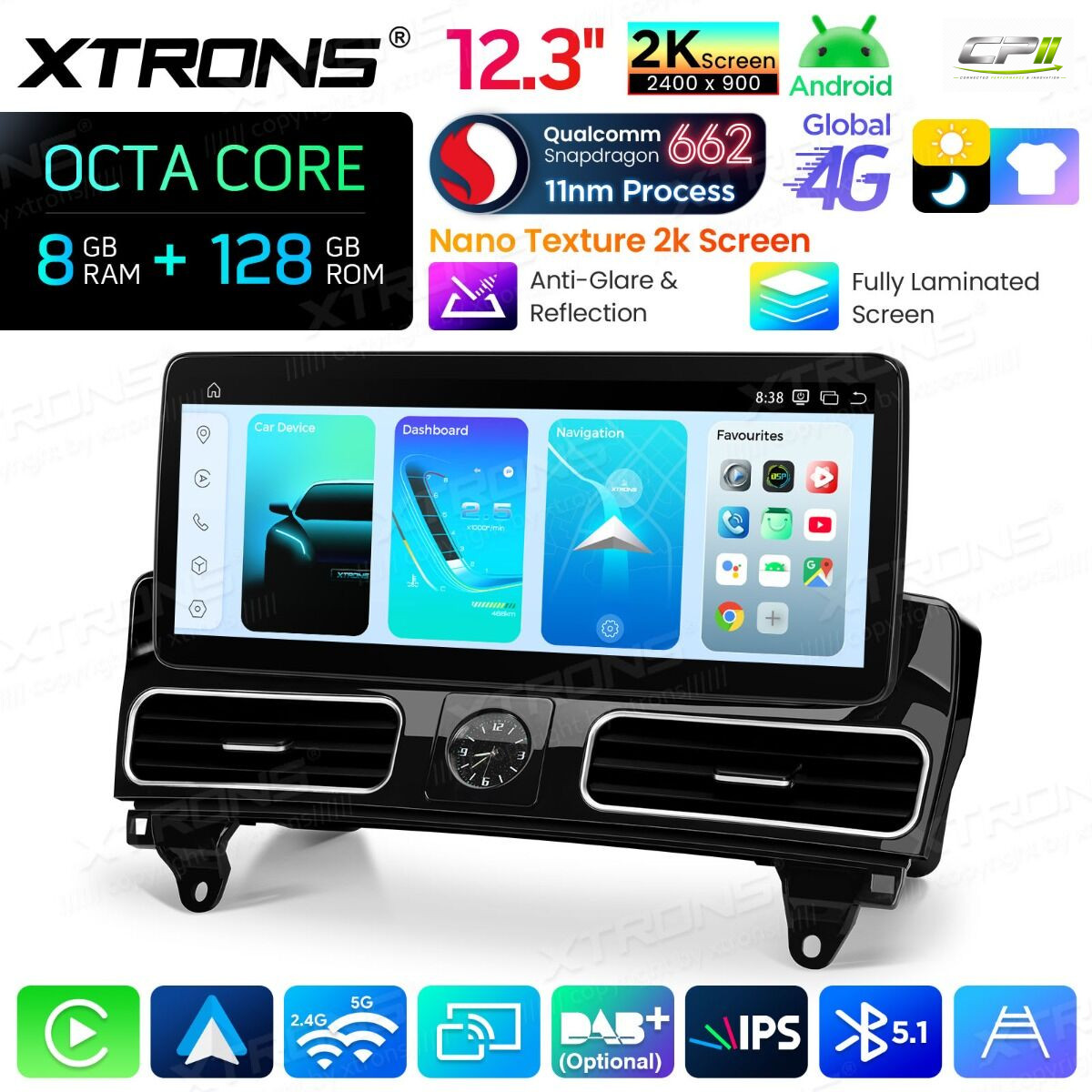 Android Autoradio Xtrons für Mercedes-Benz ML/GL-Klasse (Linkslenker) NTG 4.5/4.7 8/128 GB – QBMH2445M12ML45-16 CPII