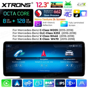 Android Autoradio Xtrons für Mercedes-Benz C/GLC/V/X-Klasse 8/128 GB – QBMH2450M12C5-01 CPII