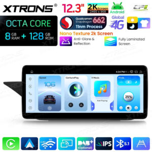 Android Autoradio Xtrons für Mercedes-Benz E-Klasse W212 / S212 (2015–2016, Linkslenker, NTG 5.0/5.1/5.2) 8/128 GB