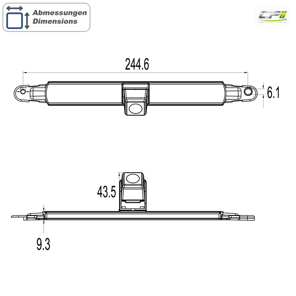 _AMPIRE Bremslichtkamera (CVBS), (Ersatz für Hella 2DA 343 106-201), weiß