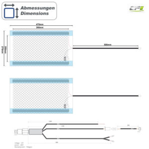 AMPIRE Sitzheizung, 2x 480x280mm, Schalter 2-stufig, 12 Volt