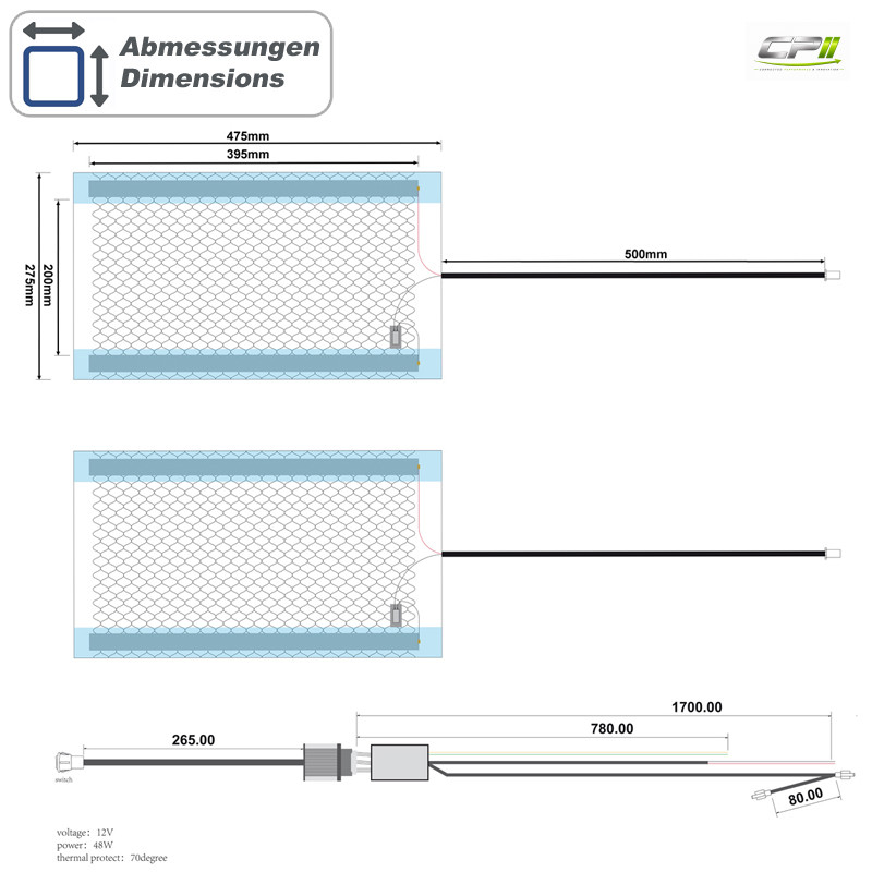 AMPIRE Sitzheizung, 2x 480x280mm, Taster 3-stufig, 12 Volt – AMPIRE-Sitzheizung-2x-480x280mm-Taster-3-stufig-HEAT302_b_1 CPII