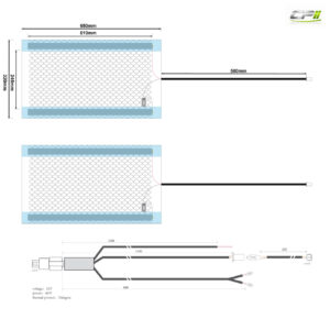 AMPIRE Sitzheizung, 2x 650x320mm, Schalter 2-stufig, 12 Volt