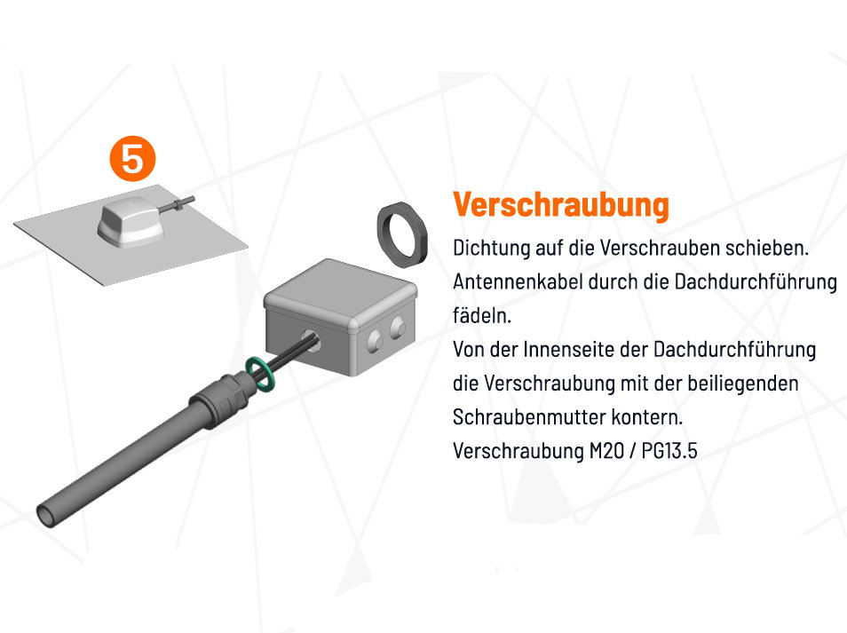 LTE/WLAN 4x4 Dachantenne - Kabel seitlich für CamperNet Pro oder Baugleiche – CN2-4×4-S-16