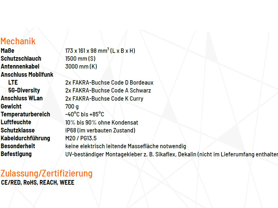 LTE/WLAN 4x4 Dachantenne - Kabel seitlich für CamperNet Pro oder Baugleiche – CN2-4×4-S-7