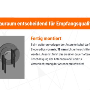5G/LTE/WLAN 4x4 Dachantenne sw - Kabel zentral für CamperNet Pro – CN2-4×4-Z-sw-19
