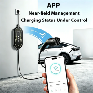 Junsun Typ 2 App-gesteuertes tragbares EV-Ladegerät 6 8 10 13 16 20 24 32A Einstellbarer Strom IP65 Wasserdicht 3 6KW 7KW Kompatibel mit geplanter Ladefunktion Touch-Button-Bedienfeld 2 Jahre Garantie für EU-Stecker Elektroauto Hybrid – Bild 5