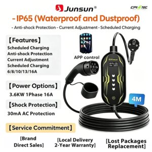 Junsun 1005007907294054 Typ 2 tragbares EV-Ladegerät Elektroauto Hybrid IP65