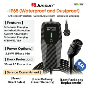 Junsun 1005007907276182 Tragbares Typ 2 EV-Ladegerät Elektroauto Hybrid