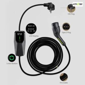 Junsun 1005007907276182 Tragbares Typ 2 EV-Ladegerät Elektroauto Hybrid – Bild 5