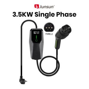Junsun ev Ladegerät Typ 2 3,5 kW einphasiges Ladegerät Wallbox 3,5 kW Typ 2 für Tesla Kia Dacia Renault Nissan VW Hyundai