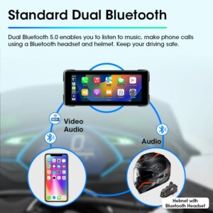 Srnubi Motorrad GPS Navigation Wasserdicht drahtlos Carplay 6,86 Zoll Bildschirm Tragbare Motorrad Android Auto Monitor DVR – Bild 3